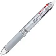Pilot Ballpoint Pen, Frixion Ball 4, 0.38mm Ultra Fine, 4 Colors (Black, Red, Blue and Green), Gradation Silver Body (PLKFB80UF-GRS)