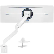 VIVO White Single Pneumatic Monitor Desk Mount, Fits Ultrawides up to 49"