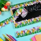 Decor Solution Peel Stick Tulip Flower Border for School Classroom Chalkboard