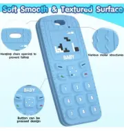 Silicone Baby Teether Cell Phone Baby 6-12 Months Blue