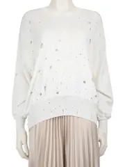 T by Alexander Wang White Distressed Jumper