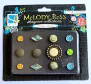 Melody Ross Designer Collections VINTAGE BRADS Artsy Urban Embellish Scrapbook +