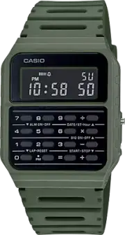 Casio CA53WF-3B, 8-Digit Calculator Green Watch, Resin Strap, Alarm, Chronograph