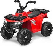 HONEY JOY Kids Ride-On Car, 6V Battery Powered ATV w/4 Anti-Skid Wheels, Music Player, AUX Input, USB Port, Headlights, Wide Seat, Electric 4-Wheeler Vehicle Quad Car for 3-6 Years Old, Red