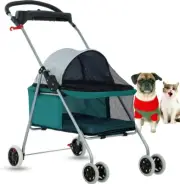 Dog Stroller Pet Stroller Cat Strollers Jogger Folding Travel Carrier Durable 4