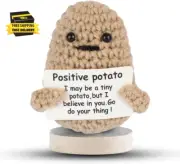 Mini Funny Crochet Doll with Positive Card - 3 Inch Wool Potato for Cheer up Gif