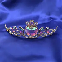 在飛比找蝦皮購物優惠-水晶兒童生日皇冠閃亮頭花環裝飾皇冠頭帶
