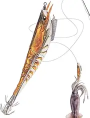 Squid Jig - Squid Bait - Glow-in-The-Dark Hooks Floating Realistic Bait for Trolling Sea Water Surf