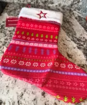 ☘☘☘☘American Girl Christmas Knit Stocking Stars Snowflakes Trees NWT ☘☘☘☘