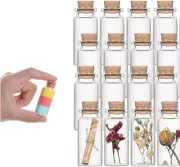 30Ml Mini Glass Jars Bottles with Cork Stoppers, DIY Decoration Small Glass Bott