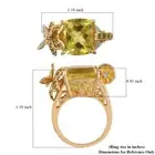 GP Happy Hour Collection 12.25ctw Lemon Quartz YG Vermeil Plated Size 7