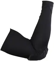 Beavorty Elbow Protector Arm Sleeve for Cycling Basketball Compression Honeycomb Design Non Slip Support Breathable Material Black