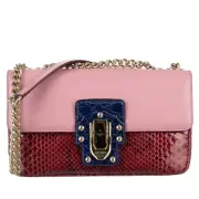 Dolce & Gabbana Caiman Cuero de Culebra Bag Shoulder Bag Lucia Red Pink 09908