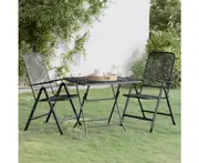 vidaXL 3 Piece Garden Dining Set Expanded Metal Mesh Anthracite