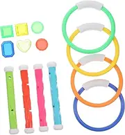 4-Piece Boys and Girls Diving Ring Set for Pool Bright Underwater Toys Swimming Pool Play Diving Game Toys