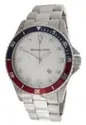 NEW MICHAEL KORS SILVER TONE STAINLESS STEEL,BLUE & RED DIAL WATCH MK7056