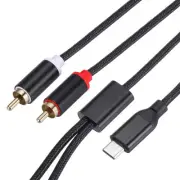 USB C to 2RCA Cable, Type-C to 2RCA Male Jack Plug Adapter, 6.6ft