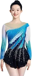 [Zagitova] Ice Figure Skating Dress for Women Patchwork Gradient Girls Competition Dance Costume with Shiny Rhinestone