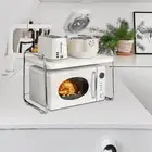 Microwave Rack with Tray Sturdy Pantry Countertop Counter Organizer Shelf