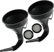 2x Car Auto Motorcycle Plastic Flexible Spout Gas Oil Water Fuel Funnel Tool Kit