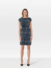 Navy Abstract Pattern Sleepless Dress