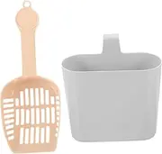 HOMOBABE 1 Set Cat Litter Scoop Durable Plastic Shovel with Bucket for Easy Cleaning Reusable Cat Dog Sand Sifter for Pet Stores Home Use Deep Entry Angle for Efficient Waste Removal