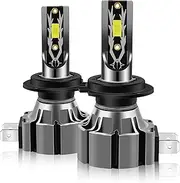 LED Headlight Bulbs, 350% Brighter, 50W 10000Lm Headlamp Bulbs, Mini Size, 6000K Cool White, Pack of 2,H8/h9/h11