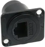 HangTon 2pack RJ45 Panel Socket Coupler Cat6 Ethernet Network Waterproof Connector, D-Type Inline Cable Chassis Female to Female Extension, IP65 Bulkhead Pass Through