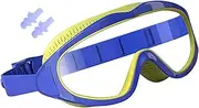 Pool Goggles,Surfing Goggles with Waterproof Earplugs | Leakproof Wide View Eyewear, Anti-Fog Glasses For Snorkeling Diving Water Sports Underwater