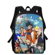 Anime Characters And Pets Backpack Boy Girl Schoolbag Shoulder Satchel Bookbags
