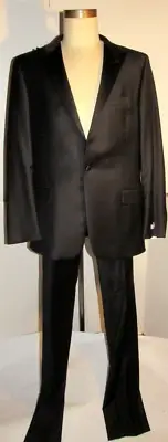 NEW HICKEY FREEMAN BLACK TUXEDO! NWT! STERLING COLLECTION! BLACK WOOL! USA! 44L