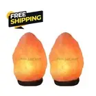 Premium Himalayan Salt Lamp 6-8" Large Pack of 2 Authentic Pink Night Light