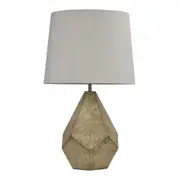 Liona Ivory and Gold Geometric Table Lamp