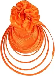 [FRCOLOR] Retro Style Headpiece for Women Wedding Fascinator Hat Headband Banquet Headdress for Women Orange