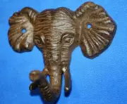 Rain Forest Rustic Wall Decor Elephant Wall Hooks, Cast Iron, H-40