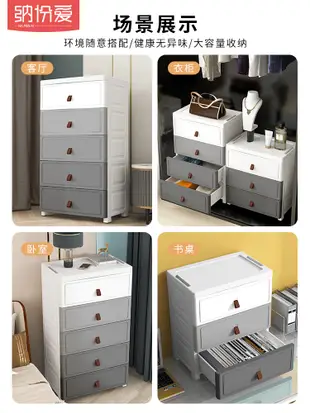 時尚歐式風夾縫抽屜式收納櫃六層層架可移動玩具零食整理箱 (4.3折)