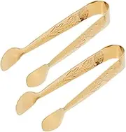 SOLUSTRE 2pcs Stainless Steel Sugar Tongs with Elegant Finish Serving Clips for Appetizers and Desserts Chic Charcuterie Accessories for Tea and