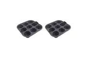 2PK Daily Bake Silicone Square Collapsible Air Fryer 9-Cup Mini Muffin Pan 22cm