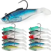 SILANON Soft Fishing Lure Lead Jigs - Swim Shad Lead Jig Hooks Lures Baits Spinnerbait Swimbait Crankbait for Saltwater and Freshwater Fishing for Bass Walleye Rockfish Big Game