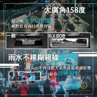 【DOD】RX908 GPS電子後視鏡 行車記錄器 2K高畫質 前後雙SONY感光 測速照相(3年保固 贈32G 可拉伸鏡頭)