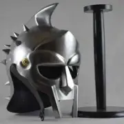 Medieval Maximus Gladiator Helmet With Wooden Stand Wearable Metal Helmet