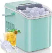 Countertop Ice Maker, 9 Cubes in 6 Mins, 26Lbs Daily, Portable with Basket