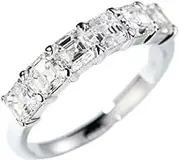 [HEARTS AND YOU] 3ct Asscher Cut Moissanite Wedding Ring Band Half Eternity White Gold Plated