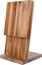 Route83 Magnetic Knife Block Stand Solid Acacia Wood with Super Strong Magnets