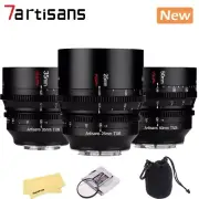 7artisans 25mm 35mm 50mm T1.05 APS-C MF Cine Lens for Sony E Canon RF M43 Fuji L