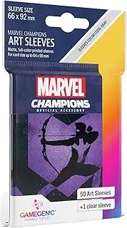 Gamegenic Marvel Champions The Card Game Official Hawkeye Art Sleeves | Pack of 50 Art Sleeves and 1 Clear Sleeve | Card Game Holder | Use with TCG and LCG Games | Made by Fantasy Flight Games