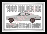 1968 GREY Holden HK Monaro 307 GTS (A3 size Black Frame)