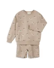 Miles The Label Boys' Dino Fossil Sweatshirt & Shorts Set - Baby