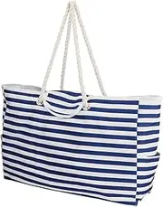 [Muka] Large Shoulder Beach Tote Bag, Heavy Duty Oxford Cloth Handbag, 21-1/4 x 14-1/2 x 5-1/2 Inch