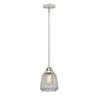 Innovations Chatham 8.5" Mini Pendant, LED, PN/CL/Ribbed - 288-1S-PN-G142-LED